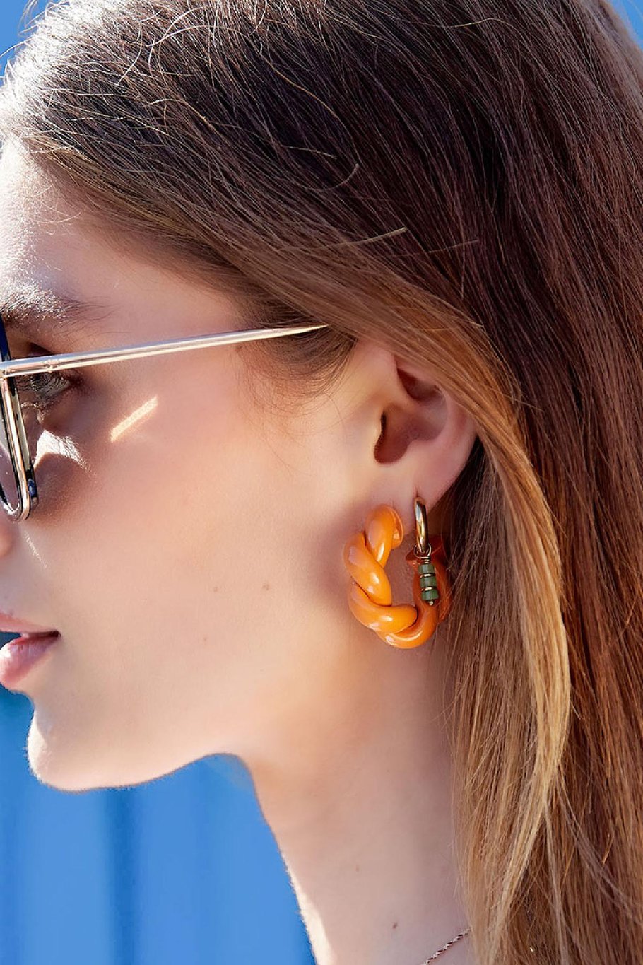 Twist-Ohrringe - #summergirls-Kollektion Rot Kupfer Bild2
